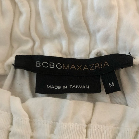 BCBGMaxAzria Tasseled Tied Scoop Neck Cotton Short Sleeve Tunic Top - Picture 5 of 5